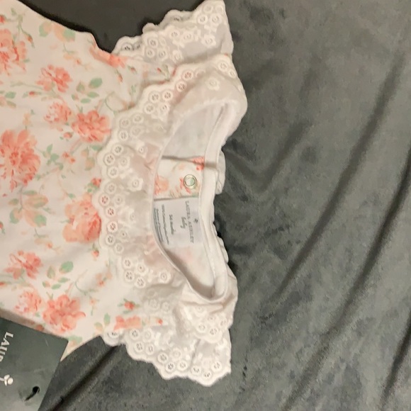 Laura Ashley Romper 3-6 mints floral - Picture 2 of 6